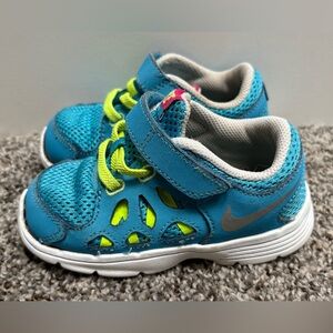 Nike Toddler Bright Blue & Neon Yellow Athletic Sneakers Size 7c